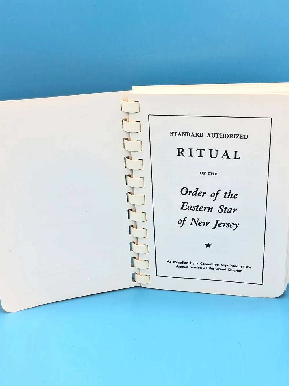 vintage spiral Bound book published  The Grand Chapter Order of the Eastern Star